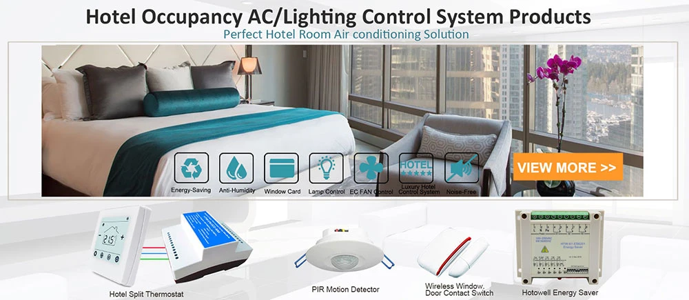 Hotel Room Thermostat Supplier Split Digital AC Temperature Controller RS485 Modbus Thermostat for Fan Coil Units