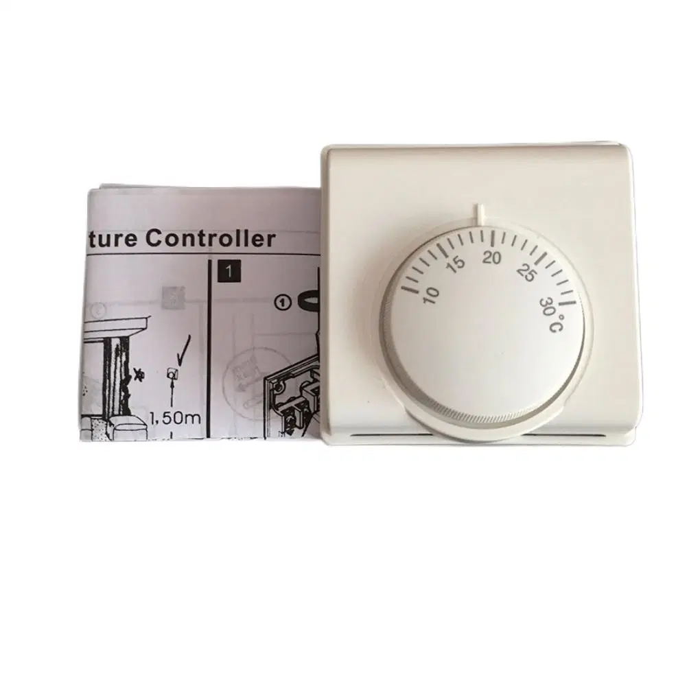 Room Mechanical Central Air Conditioner Thermostat Floor Heating Room Thermostat White Plastic