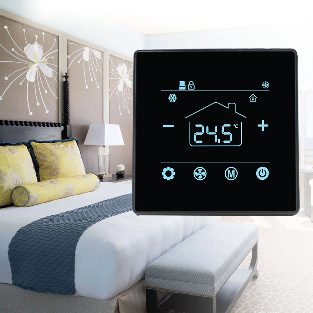 Hotel Room Thermostat Supplier Split Digital AC Temperature Controller RS485 Modbus Thermostat for Fan Coil Units