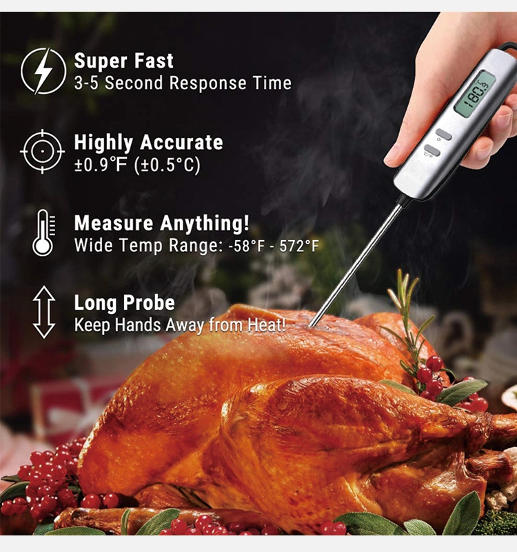 Amazon Top Seller Instant Read BBQ Meat Thermometer with Super Long Probe