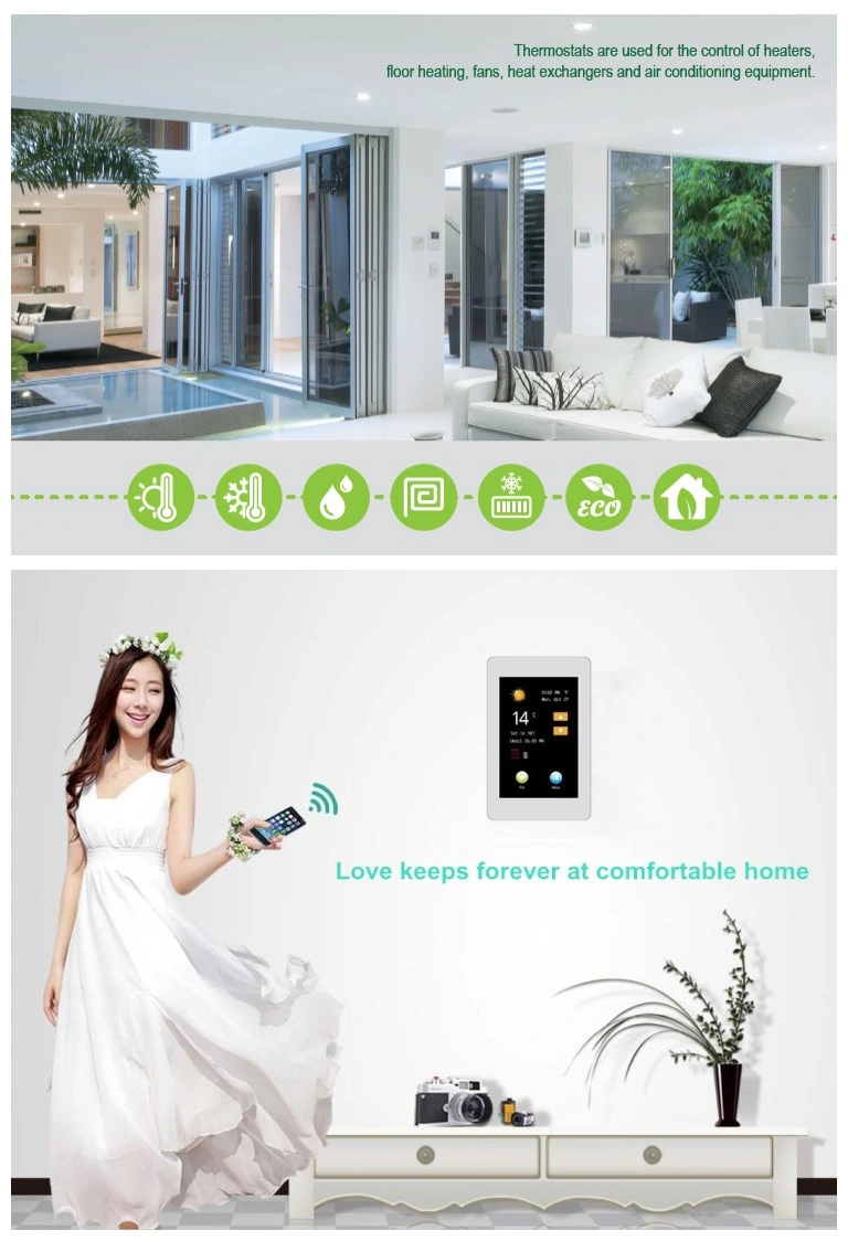 Smart Wireless Touch Screen Weekly Programmable Floor Heating Thermostat