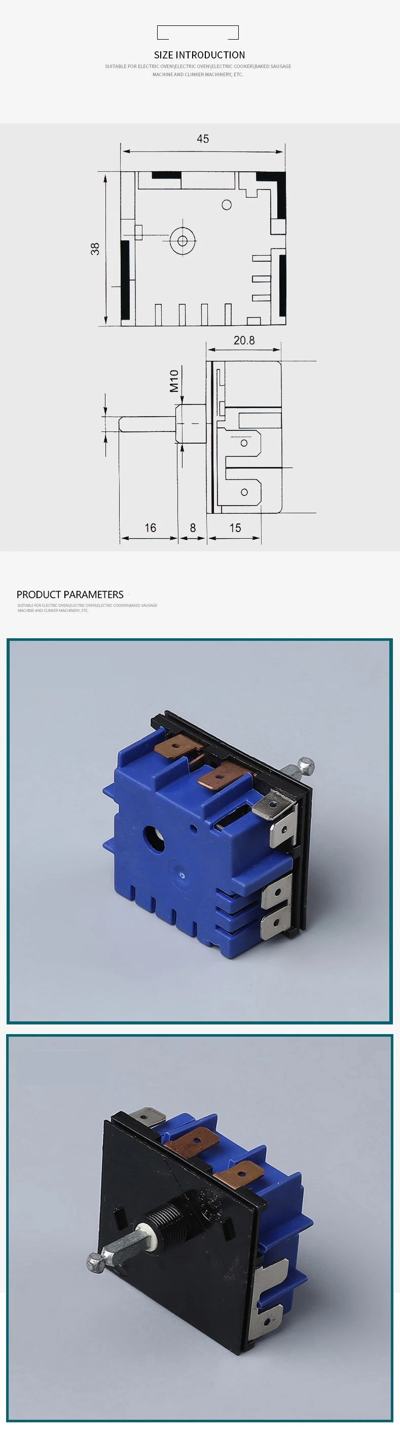 Black and Blue 250V/110V Energy Regulator for Cooking